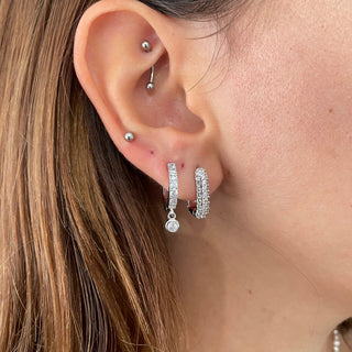 Zircon Sparkle Hoops Zilver