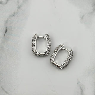 Zircon Sparkle Hoops Zilver