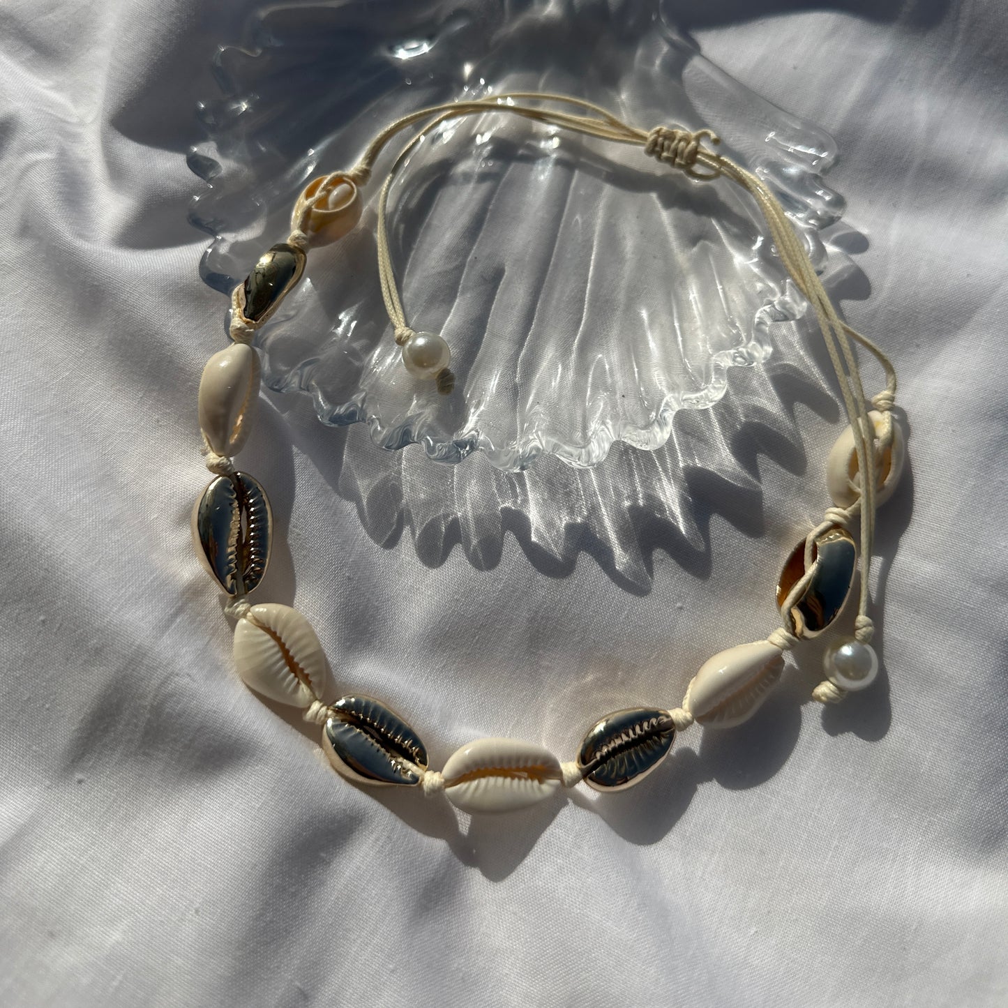 Golden shell necklace