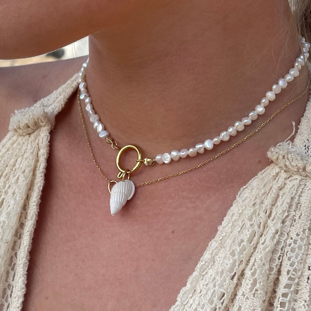 Parelketting met Shell