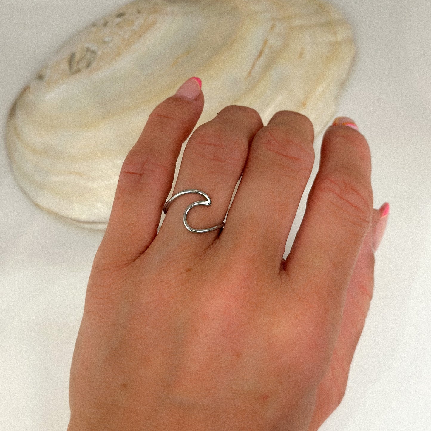 Zilveren wave ring